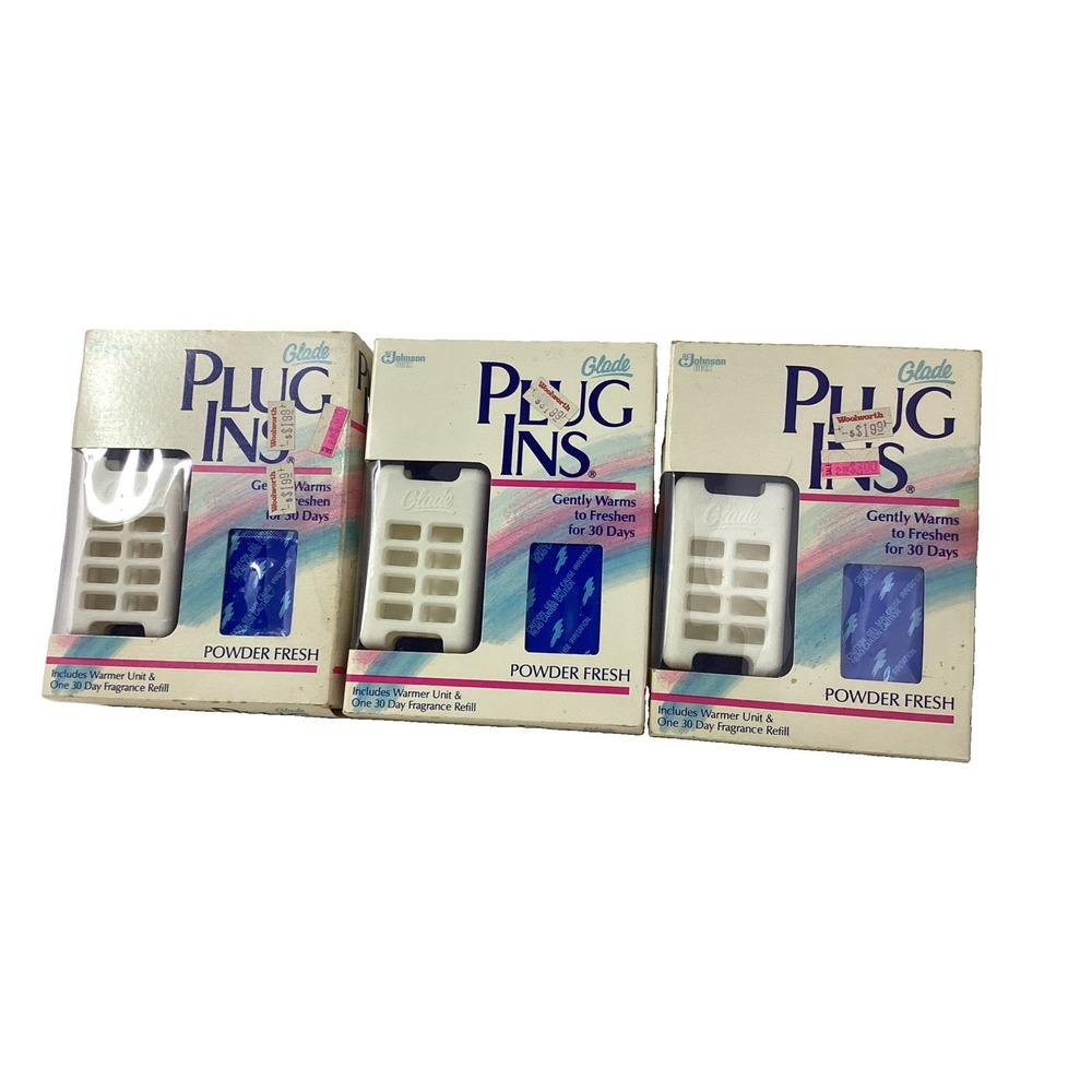 Vintage 1988 Glade Plug Ins Powder Fresh 3 Packs